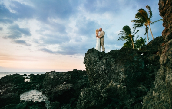 Kukio Beach Four Seasons Hualalai Wedding Vintage Lace